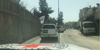 Síria comboio humanitário chegada a Douma